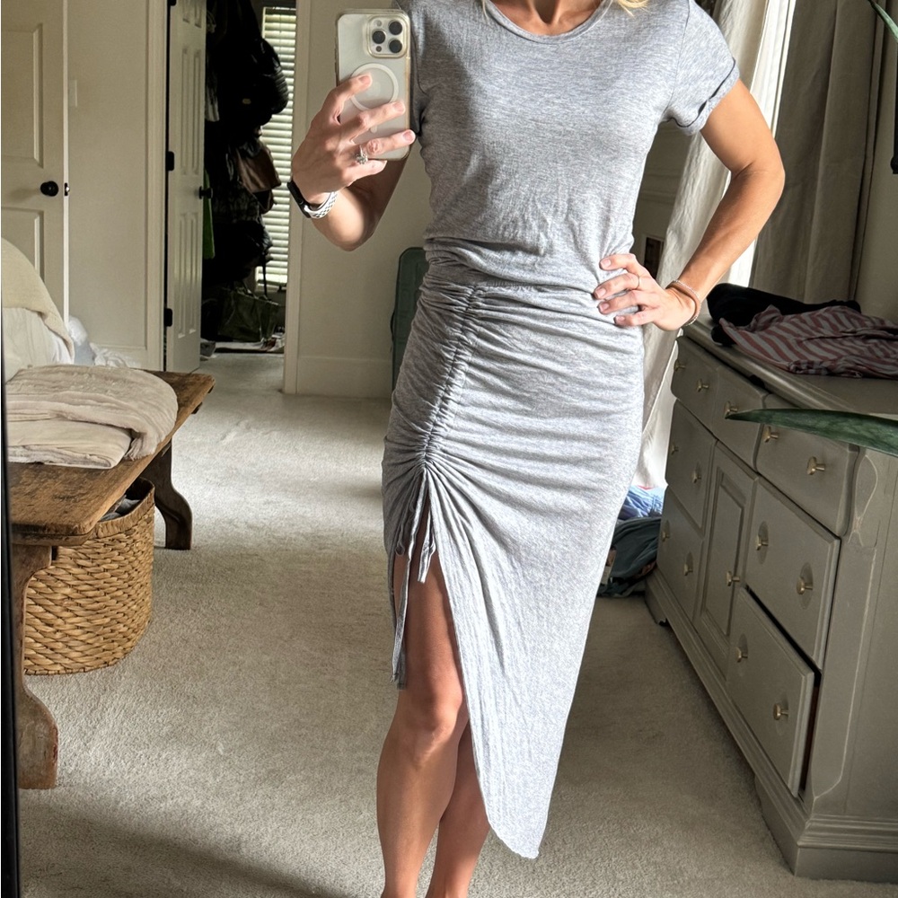 All Saints Marley Gray Asymmetrical t-shirt dress XS
